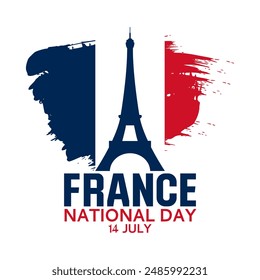 French National Day poster with the flag of France and Eiffel Tower.