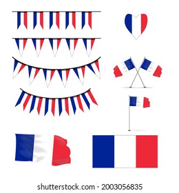 French National Flag Illustration Vector Image