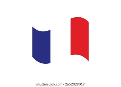 French national waving flag. Vector design