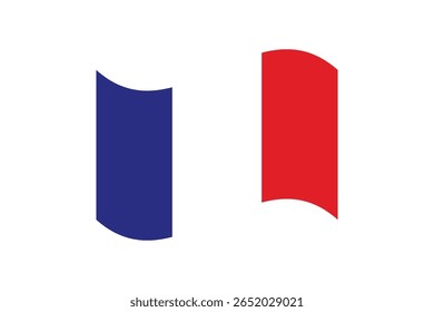 French national waving flag. Vector design