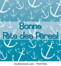 French nautical theme Father's Day Card in vector format.