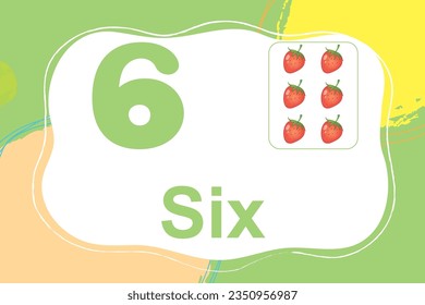 french numbers colorful Counting Fruit 6