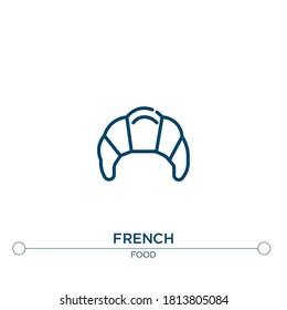 icono del vector de contorno francés. ilustración de elemento simple. icono de contorno francés a partir del concepto de comida editable. se puede usar para web y móvil
