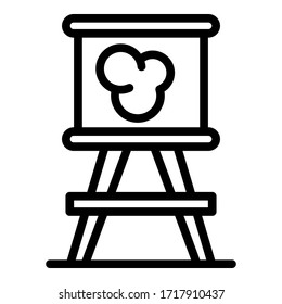 French paint easel icon. Outline french paint easel vector icon for web design isolated on white background