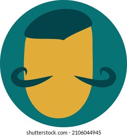 French painter moustache, illustration, vector on a white background.