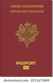 Pasaporte francés sobre fondo