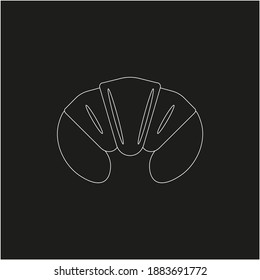 french pastry croissant, vector icon