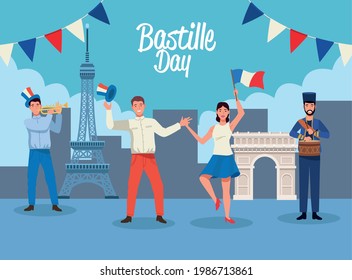 french people celebrating bastille day