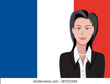 French people front of the flag