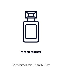 french perfume icon. Thin line french perfume icon from beauty and elegance collection. Outline vector isolated on white background. Editable french perfume symbol can be used web and mobile