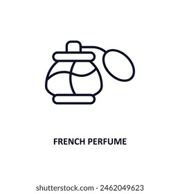 french perfume outline icon.  Thin line icon from beauty collection. Editable vector isolated on white background
