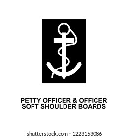 French petty officer officer soft shoulder boards military ranks and insignia glyph icon