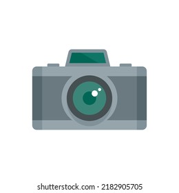 Icono de la cámara fotográfica francesa. Ilustración plana del icono vectorial de cámara fotográfica francesa aislado en fondo blanco