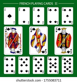 French playing cards suit spades 2