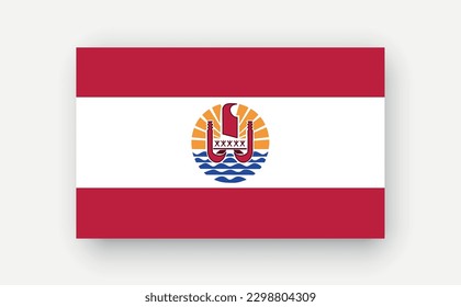 French Polynesia .Detailed flag on white background. Vector illustration