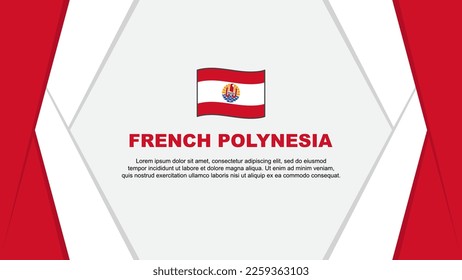 Abstrakte Design-Vorlage für die französische Flagge Polynesiens. Französisch Polynesien Independence Day Banner Cartoon Vektorgrafik. französischer polynesischer Hintergrund