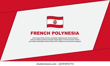 Abstrakte Design-Vorlage für die französische Flagge Polynesiens. Französisch Polynesien Independence Day Banner Cartoon Vektorgrafik. Französisch-Polynesien-Banner