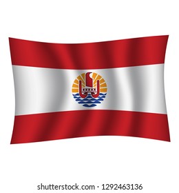 French Polynesia flag background with cloth texture. French Polynesia Flag vector illustration eps10. - Vector