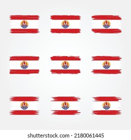French Polynesia Flag Brush Collection. National Flag