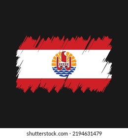 French Polynesia Flag Brush. National Flag