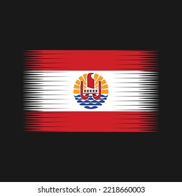French Polynesia Flag Brush Strokes Painted