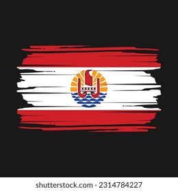 Ilustración de vectores de pincel de bandera de la Polinesia Francesa