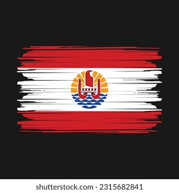 French Polynesia Flag Brush Vector Illustration