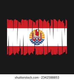 French Polynesia Flag Brush Vector Illustration