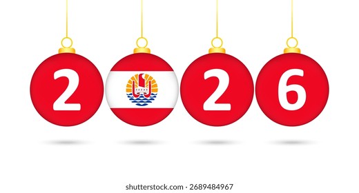 Französisch Polynesien Flagge Weihnachtsbälle 2026 Dekoration.