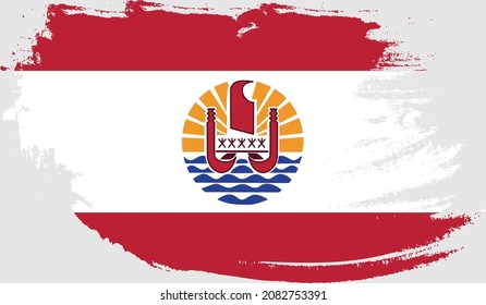 bandera de polinesia francesa en estilo grunge