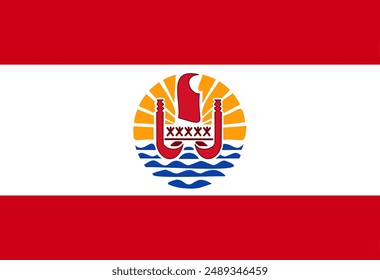 Ilustrador de la bandera de la Polinesia Francesa Banderas del país símbolo nación