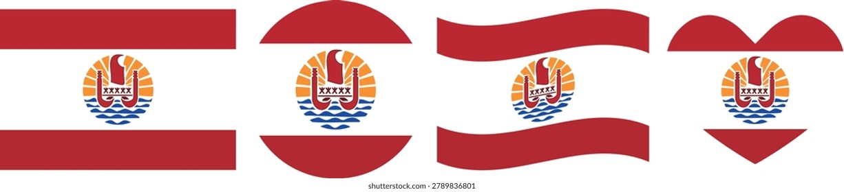 French Polynesia flag illustrator country flags symbol National Collection International   