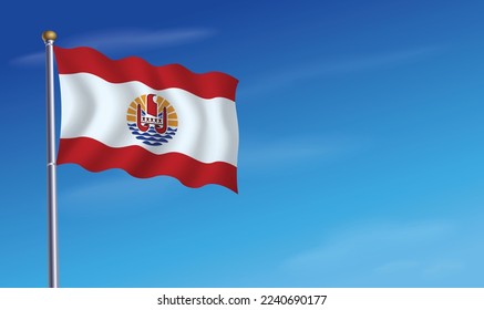 Bandera de la Polinesia Francesa para la ilustración vectorial del Día de la Independencia