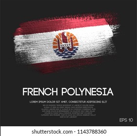 French Polynesia Flag Made of Glitter Sparkle Brush Paint Vector