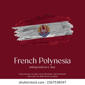 French Polynesia Flag Made of Glitter Sparkle Brush Paint Vector, Celebrating French Polynesia Independence Day.