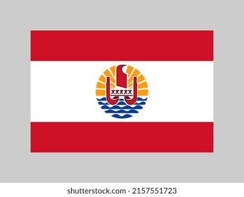 French Polynesia flag, official colors and proportion. Vector illustration.