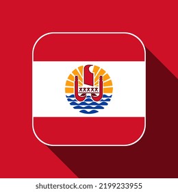 French Polynesia flag, official colors. Vector illustration.