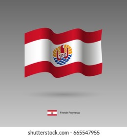 French Polynesia flag. Official colors and proportion correctly. High detailed vector illustration. 3d and isometry. EPS10