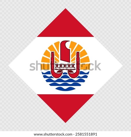 French Polynesia flag, official colors. Vector illustration.