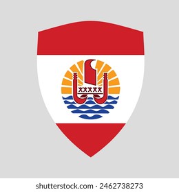 French Polynesia Flag in Shield Shape