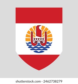 French Polynesia Flag in Shield Shape