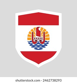 French Polynesia Flag in Shield Shape