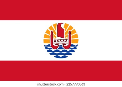 French Polynesia flag simple illustration for independence day or election