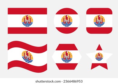 Französisch-Polynesien-Flagge einfache Illustration für Unabhängigkeitstag oder Wahl