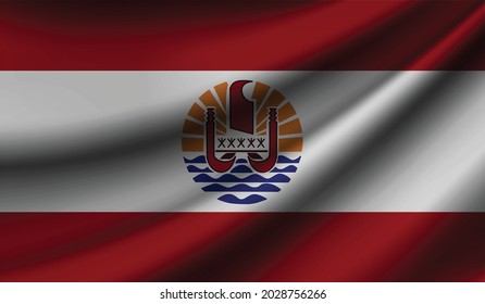 french polynesia flag waving. Background for patriotic and national design. Vector illustration