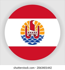 French Polynesia Flat Rounded Country Flag Icon