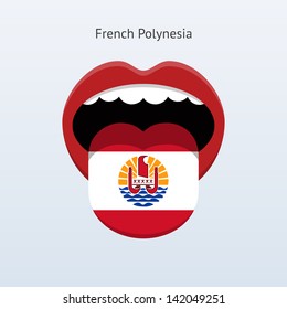 French Polynesia language. Abstract human mouth. Vector illustration.