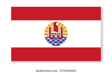 French Polynesia national flag in flat style. Vector flat background.