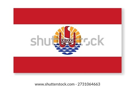 French Polynesia national flag in flat style. Vector flat background.
