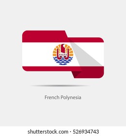 French Polynesia national flag on a white background with shadow. vector illustration